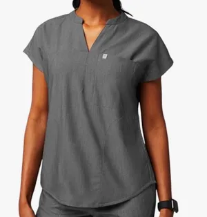 Fabletics Evolve Scrub Top 3-Pocket Heather Grey Large thumbnail 1