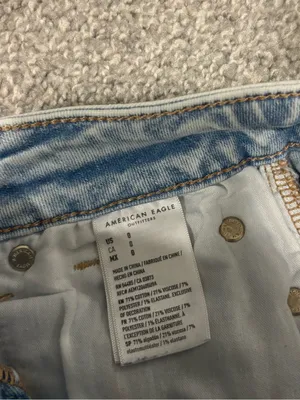 American Eagle Outfitters Light Wash Distressed Denim Shorts thumbnail 5