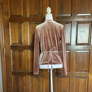 Madewell Long Sleeve Wrap Shirt Velvet‎ V-Neck Small Top Dressy Warm Ash thumbnail 4