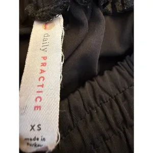 Daily Practice Anthropologie Side Stripe Track Pants XS Black Wide Leg Pull On thumbnail 9