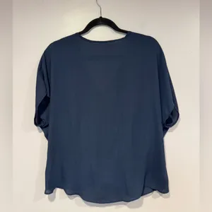 Krazy‎ Kat blue oversized flowy dress shirt thumbnail 5