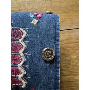 New Direction Denim Jacket Women Large Embroidered Patches Buttons Sparkle Aztec thumbnail 11
