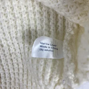 Marine Layer Sweater Womens‎ XS White Waffle Knit Cotton Nylon Wool Crewneck thumbnail 8