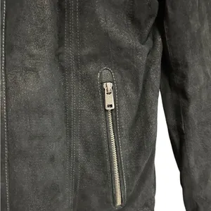 Vintage Wilson Jacket size small Black Motorcycle Suede Genuine Leather Zip up thumbnail 5