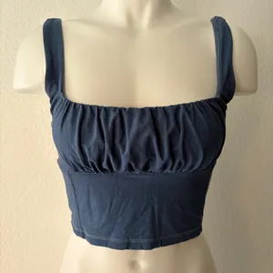 Aritzia Wilfred Free orbit ruched bustier cropped tank top thumbnail 1