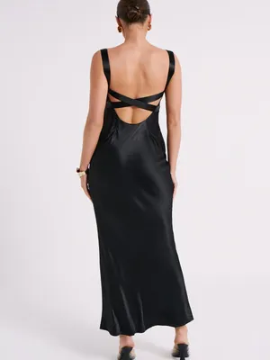 NWT Meshki Ensley Satin Maxi Dress size XS thumbnail 2