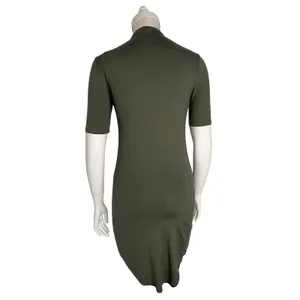 Say What? Womens Olive Green Mock Neck Short Sleeve Bodycon Dress Size S thumbnail 2