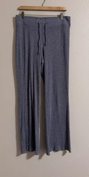 Gilly hicks Wide-Leg Knit Drawstring Pants in Heather Blue thumbnail 1