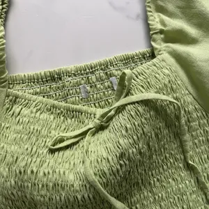 Faithfull The Brand Cette Linen Smocked Mini Dress lime Green Size 4 Coquette thumbnail 7