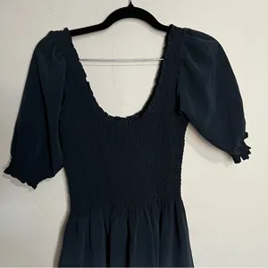 Hill House The Nap Louisa Black Puff Sleeve Smocked Waist Tiered Midi Dress‎ thumbnail 6