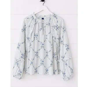 Old Navy NWT floral ruffled puff sleeve blouse size large thumbnail 2