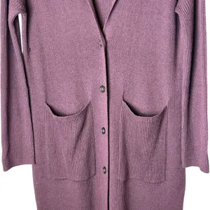 UGG Sweater Women Small Plum Purple‎ Wool Blend Ribbed Longline Duster Cardigan thumbnail 7