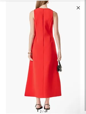 English laundry red Bow Embellished Sleeveless A-Line Dress XS thumbnail 3