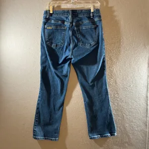 879 | Michael Kors Front Seam Split Hem Cropped Flare Jeans‎ Blue 4 thumbnail 2