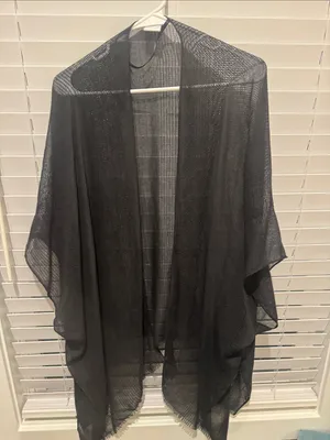 Sonoma Black Sheer Open-Front Cape thumbnail 1
