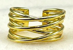 Boutique 14K Vermeil sterling wrap around size 8 ring thumbnail 1