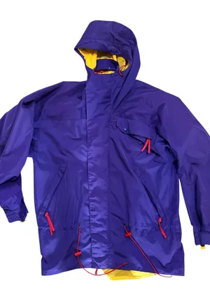 Eastern Mountain Sports Vintage Men’s Rain Jacket Medium Blue Yellow Waterproof Breathable thumbnail 1