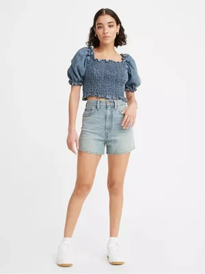 Levi's High Loose Denim Jean Shorts in Light Blue Size‎ 30 thumbnail 11