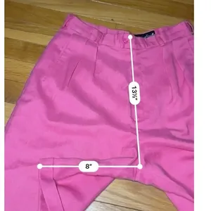Vintage Giorgio Sant'Angelo Linen Blend Shorts Women's 12 Pink Pleated High Rise thumbnail 7