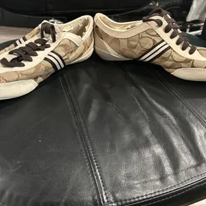 Women’s Coach Brown and Cream Sneakers Please see pics New but Peeling inside thumbnail 3