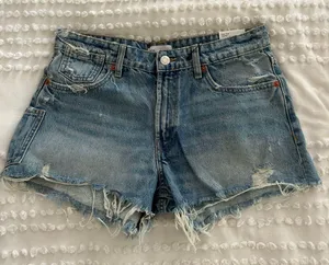 ZARA High Waisted Jean Shorts thumbnail 1