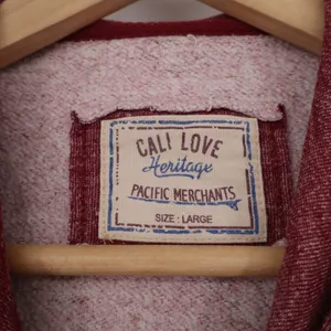 Cali Love Heritage California Zip Up Hoodie Burgundy Red Marl Graphic Large thumbnail 3