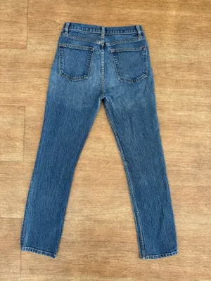 Reformation Women’s Denim Jeans Liza High Rise Straight Leg Medium Wash Laguna 27 thumbnail 2