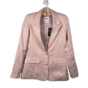 Abercrombie & Fitch Womens Slim Blazer XS Tan Tailored Old Money Academia Career thumbnail 2