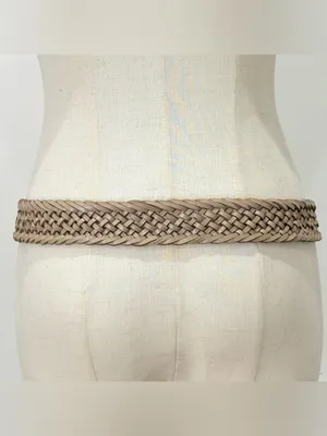 Free People We The Free Brix Belt Medium Large Oyster Braided Leather Western thumbnail 9