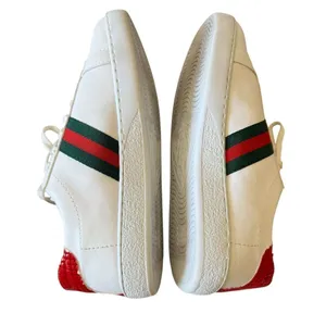 Gucci "Ace" leather low-top sneakers with crocodile-embossed leather trim SZ 36. thumbnail 8