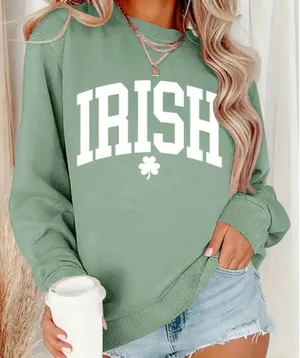 Irish Shamrock Letter Print Sweatshirt thumbnail 1