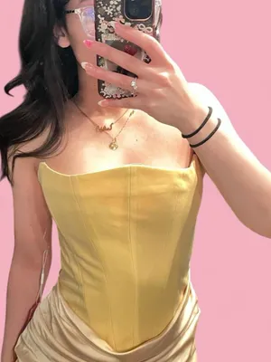 almond muse rosalind baby yellow/gold satin maxi dress with corset top thumbnail 2