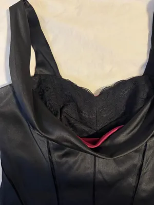 White House | Black Market Black Strapless Corset-Style Top thumbnail 2