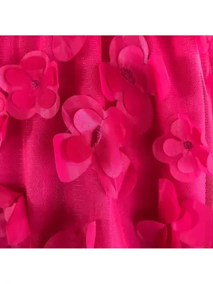 TCEC Pink 3D Floral Mini Halter Dress With Back Bow Tie Size S Valentine Party thumbnail 6
