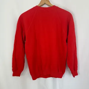Vintage Hanes Christmas Sweatshirt Horse Sleigh Graphic Crewneck Red Women Large thumbnail 5