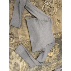 Alo Ribbed Long Sleeve Crop Top Grey Sz S NEW thumbnail 13