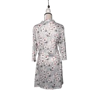 Rene Rafe Pink Blue Floral Short Robe Size L thumbnail 2