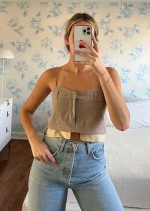 Everyday Claude Tan Crop Top Size M thumbnail 1