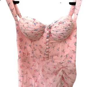 ADEIRLINA You Are Firework Floral Corset Midi Dress Pink‎ NWT XS thumbnail 3