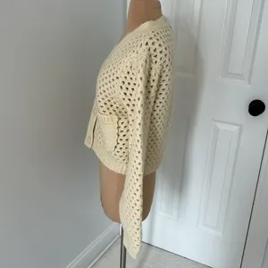 English Factory Cream Open Knit Cardigan thumbnail 6