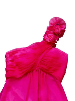 Vintage Cache One Shoulder Maxi Dress Pink Ombre Party Prom Event Fairycore thumbnail 3