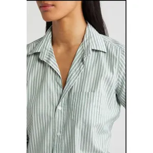 Frank & Eileen Barry Stripe Tailored Green White Button Down Shirt Cotton SZ‎ XS thumbnail 2