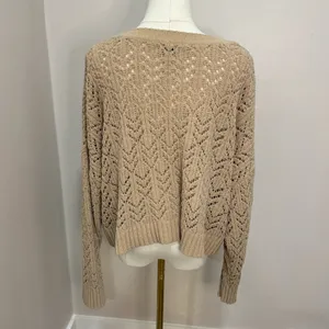 AE American Eagle Cropped Pointelle Crew‎ Neck Sweater XL thumbnail 3