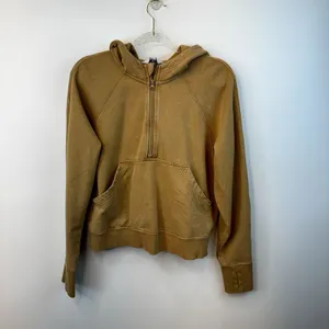 Joy Lab Tan Quarter Zip scuba Pullover Hoodie Cropped Sweatshirt Size‎ Small thumbnail 9