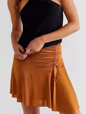 Free People Who’s That Mini Skirt Cathaway Spice NEW Small thumbnail 1