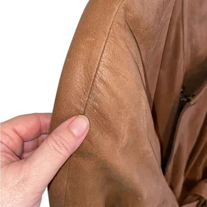 Vintage American Style Brown Leather Belted Trench Coat Mountain life old money thumbnail 8