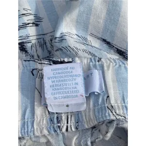 Martha Stewart Linen Beach Print Crop Pants Blue White Nautical Size Medium thumbnail 12