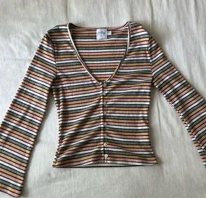 Princess Polly Striped Button Down Top thumbnail 1