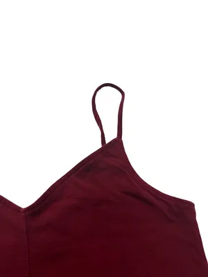 Hollister Burgundy Ribbed Sweetheart Cami Crop Top Tank Shirt Low Medium Women's thumbnail 8