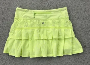 Lululemon Run Pace Setter Skirt Skort Green Polka Dot Athletic Tennis Women's 4 thumbnail 1